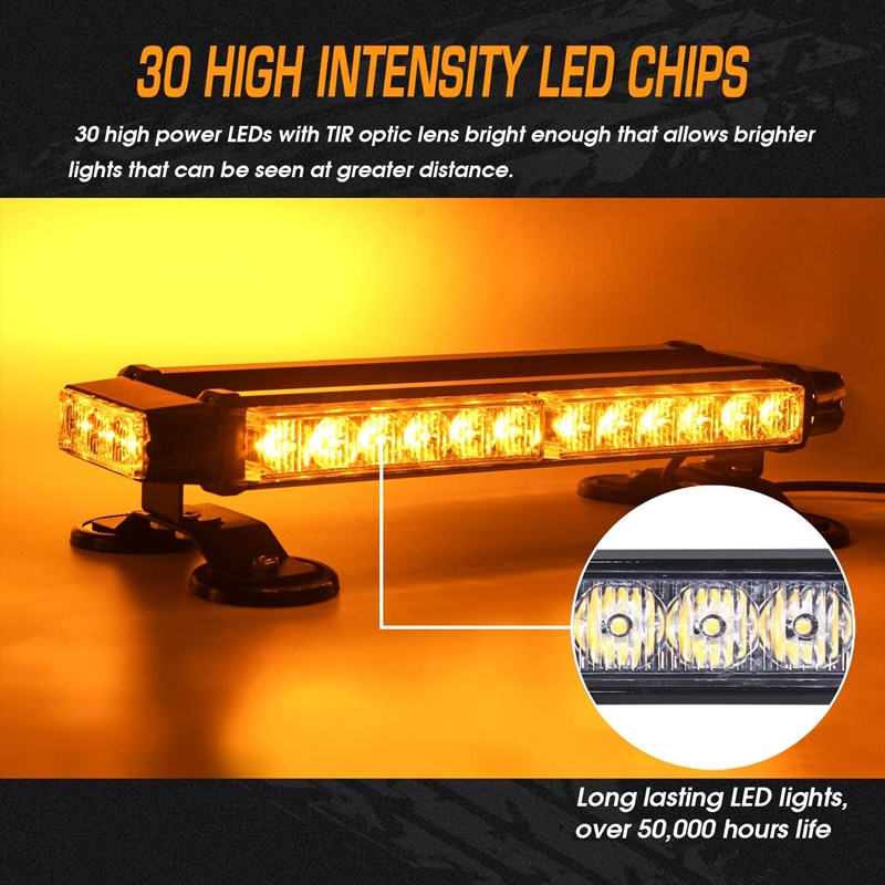 Çakar lamba çift taraflı 30 led sarı-sarı 12-24v / LAPA524 Çakar lamba çift taraflı 30 led sarı-sarı 12-24v / LAPA524