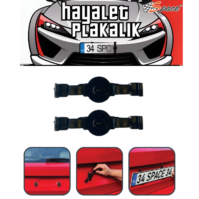 Hayalet plakalık siyah polikarbon / DAPLY11 Hayalet plakalık siyah polikarbon / DAPLY11