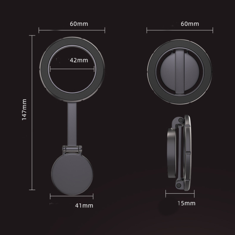 Metal ayarlı mıknatıslı 360 derece telefon tutacağı- nikel / SYTE207 Metal ayarlı mıknatıslı 360 derece telefon tutacağı- nikel / SYTE207