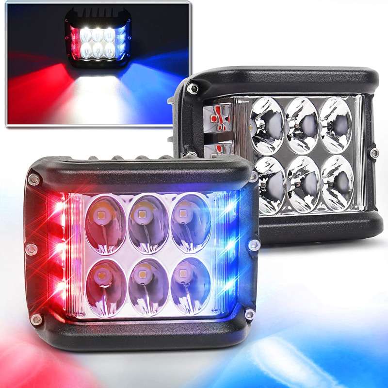 Space Offroad sis lambası beyaz-kırmızı-mavi 12 led 36w çift / LASS319-1 Space Offroad sis lambası beyaz-kırmızı-mavi 12 led 36w çift / LASS319-1