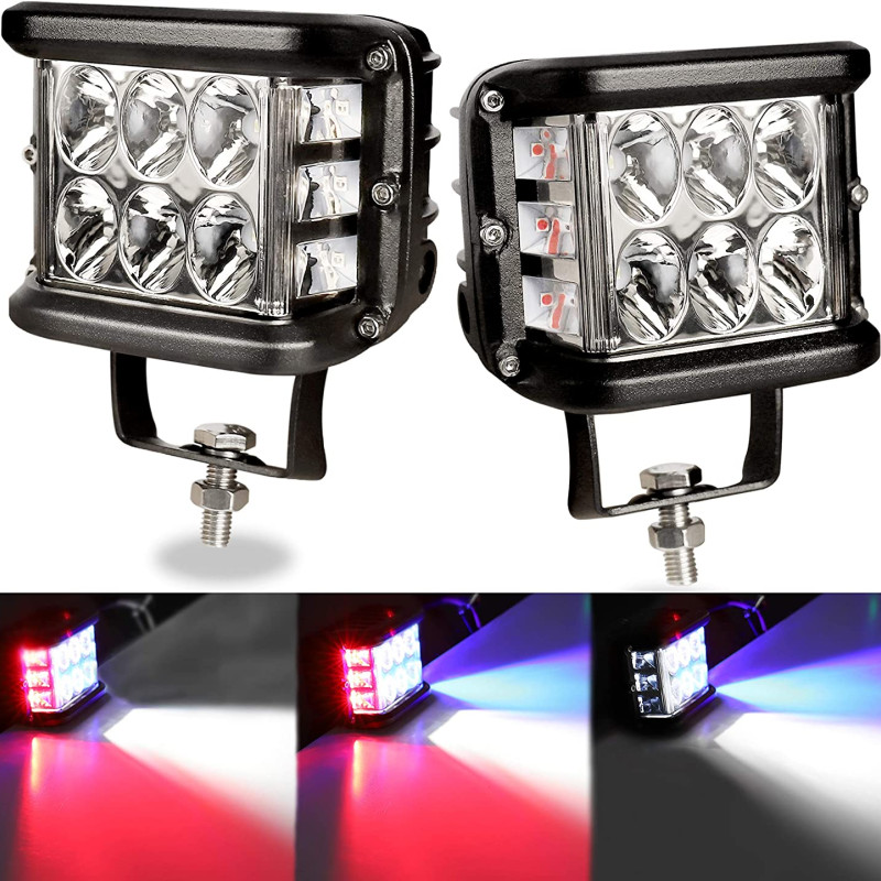 Space Offroad sis lambası beyaz-kırmızı-mavi 12 led 36w çift / LASS319-1 Space Offroad sis lambası beyaz-kırmızı-mavi 12 led 36w çift / LASS319-1