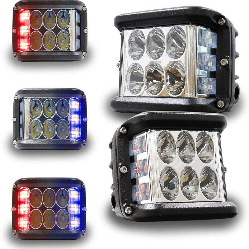 Space Offroad sis lambası beyaz-kırmızı-mavi 12 led 36w çift / LASS319-1 Space Offroad sis lambası beyaz-kırmızı-mavi 12 led 36w çift / LASS319-1