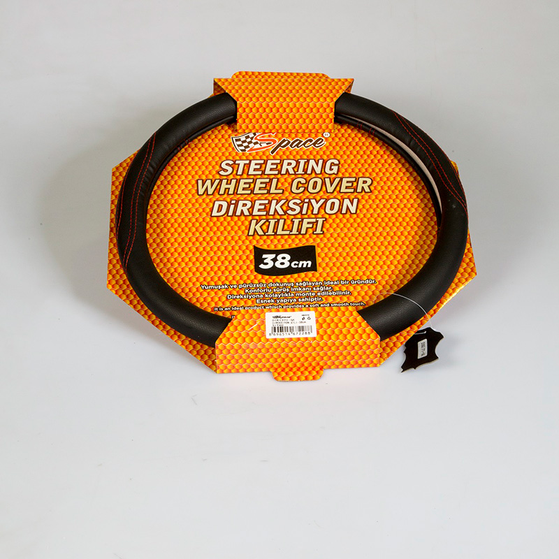 Space Direksiyon Kılıfı 38 cm Siyah/Kırmızı Dikişli / DIKI371-SK Space Direksiyon Kılıfı 38 cm Siyah/Kırmızı Dikişli / DIKI371-SK
