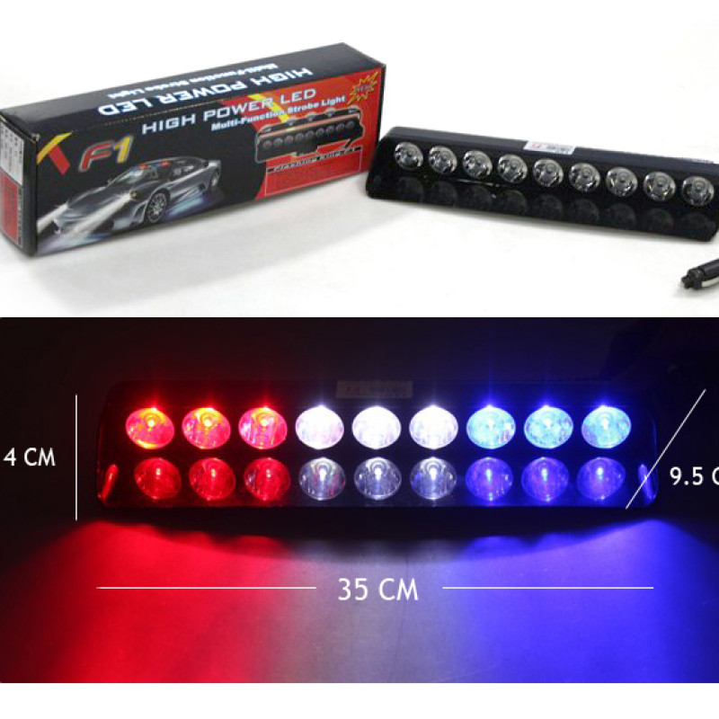 Space Flaş Led Çakarlı 27W Kırmızı-Beyaz-Mavi 8 Fonksiyonlu / LAPA175 Space Flaş Led Çakarlı 27W Kırmızı-Beyaz-Mavi 8 Fonksiyonlu / LAPA175