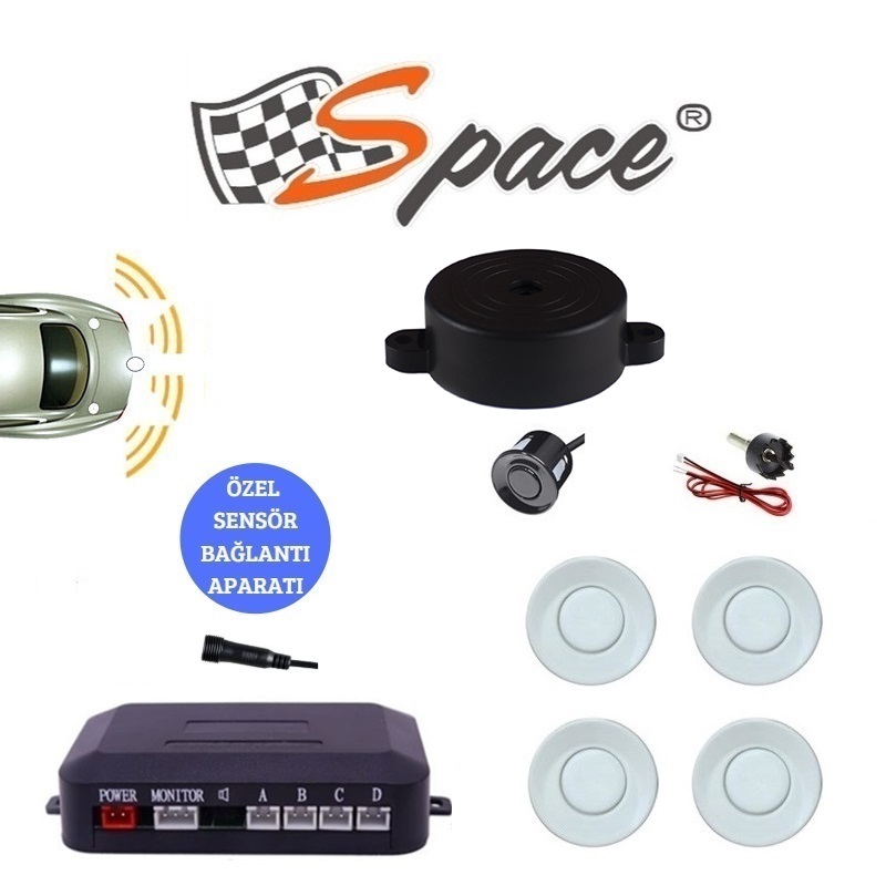 Space Ses İkazlı Park Sensörü 22 mm Beyaz / GUPR10-B Space Ses İkazlı Park Sensörü 22 mm Beyaz / GUPR10-B